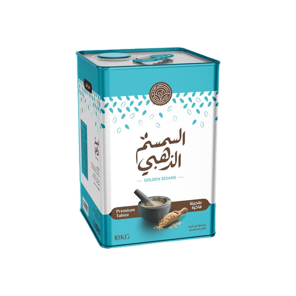 [4319] طحينة السمسم الذهبي فاخرة تنك 9.25  كجم صافي