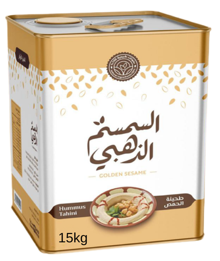 [4300] طحينة السمسم الذهبي للحمص تنك 14 كجم صافي